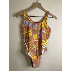 adidas Women's One Piece Swimsuit - Brown, Yellow, Blue